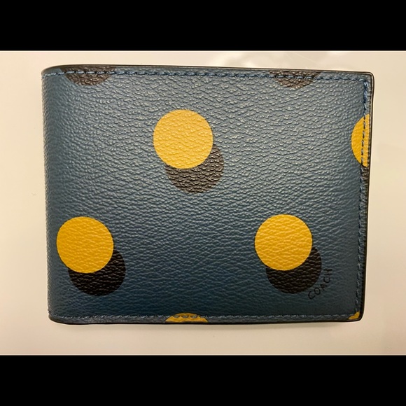 NWT Coach Men’s Slim Dot Billfold Wallet F22492 Multi Dot - Picture 1 of 6